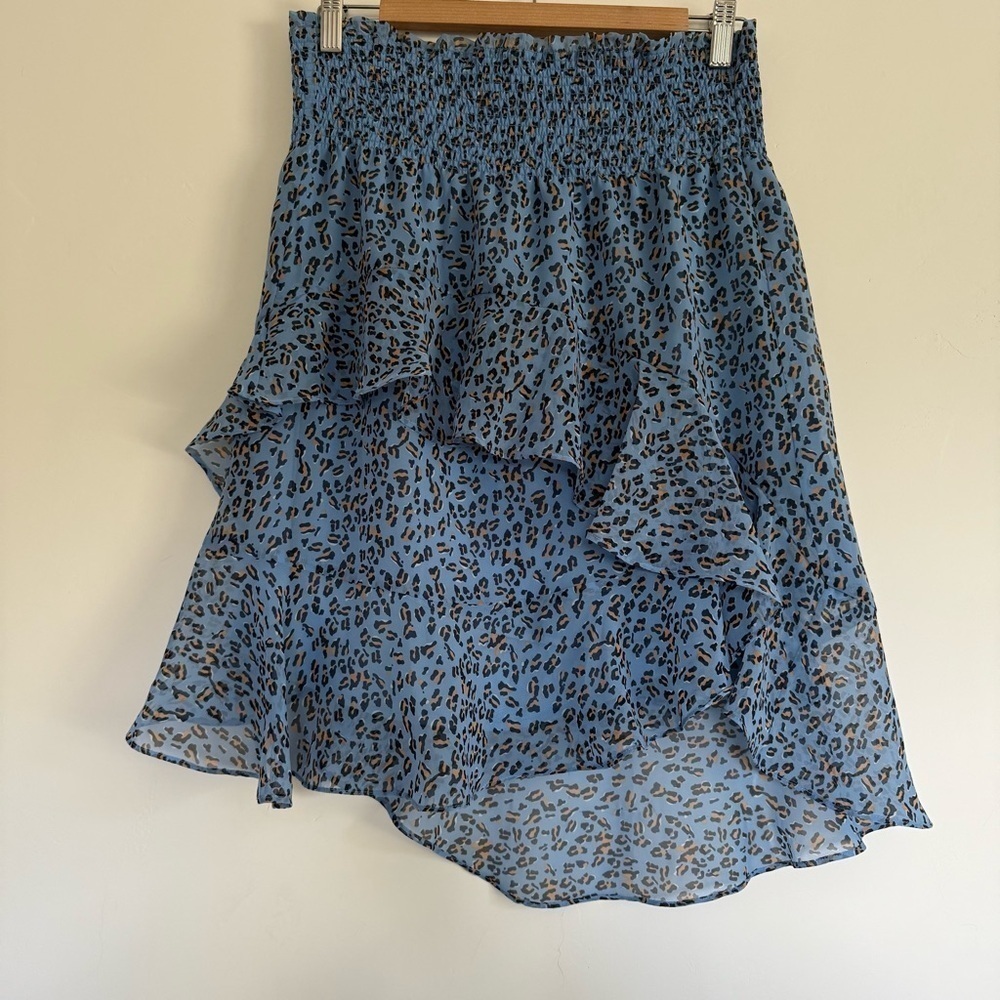 Munthe mid-length asymmetrical animal print in blue skirt Size: 36IT/ 4 US